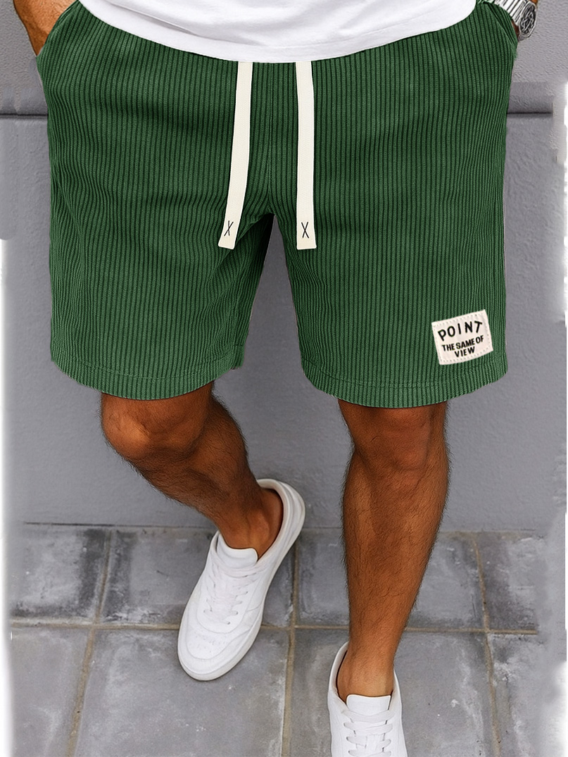 Herrenmode Freizeit Outdoor Rippstoff Logo gestickte Shorts-ZierMode