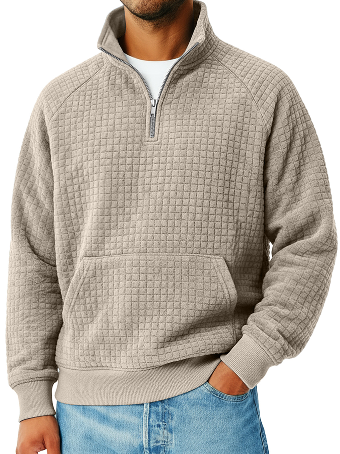 Herren Kleine Karierte Knopf Kapuzen Freizeit Lockere Sweatshirt-deurabatt
