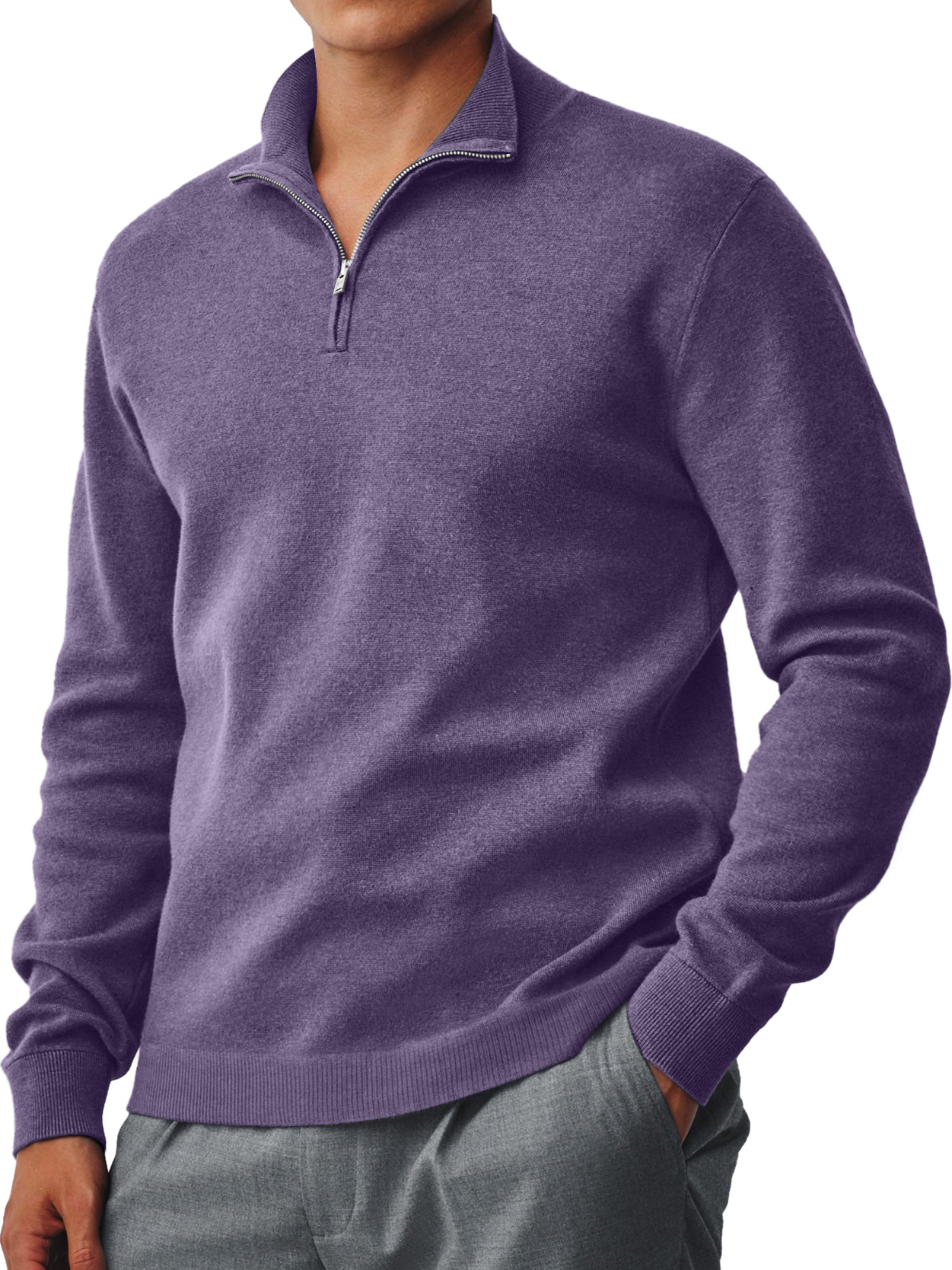 Herren-Strickpullover mit Kragen und Reißverschluss für jeden Tag-deurabatt