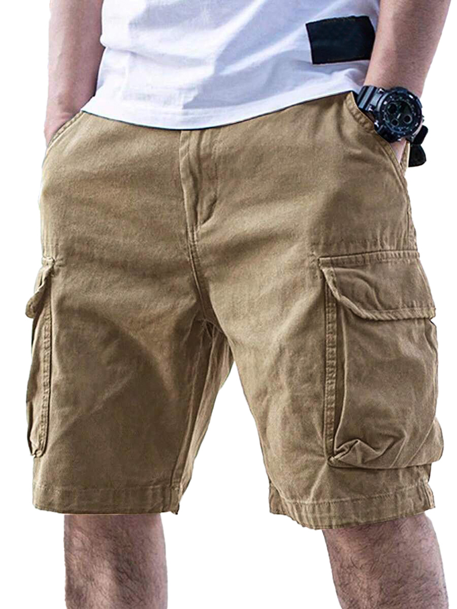 Lässige Herren-Cargoshorts in Unifarben-ZierMode