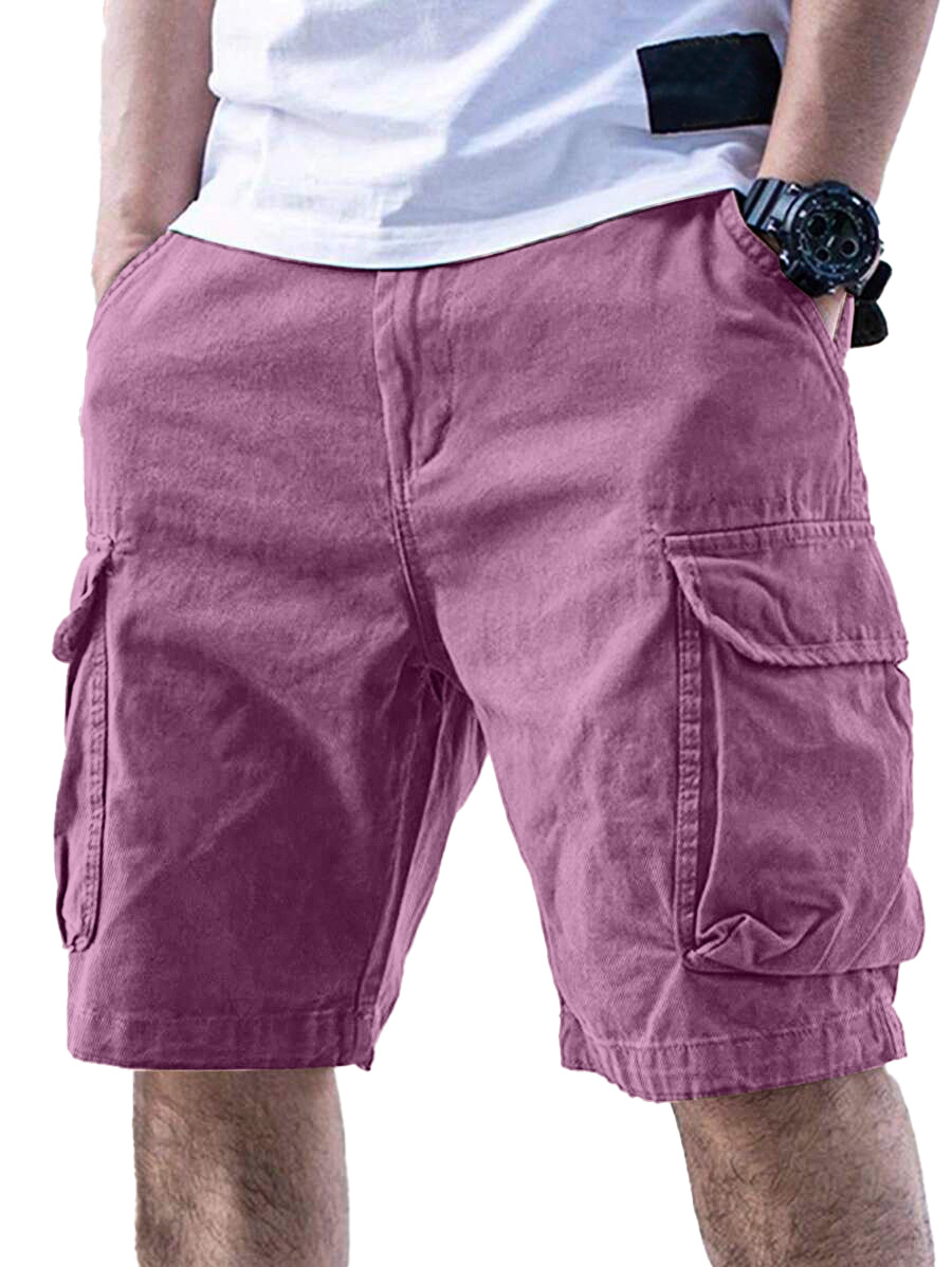 Lässige Herren-Cargoshorts in Unifarben-ZierMode