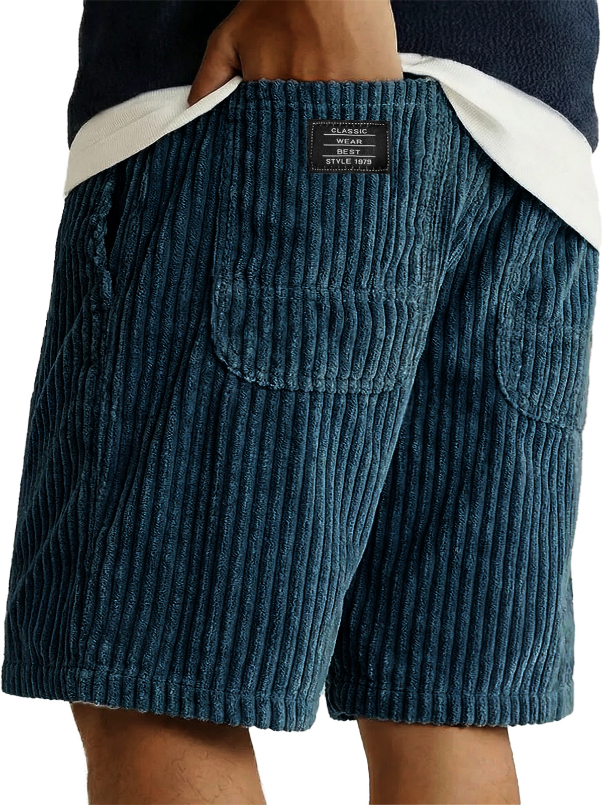 Herren-Retro-Shorts mit doppelter Tasche und lockerem Schnitt-ZierMode