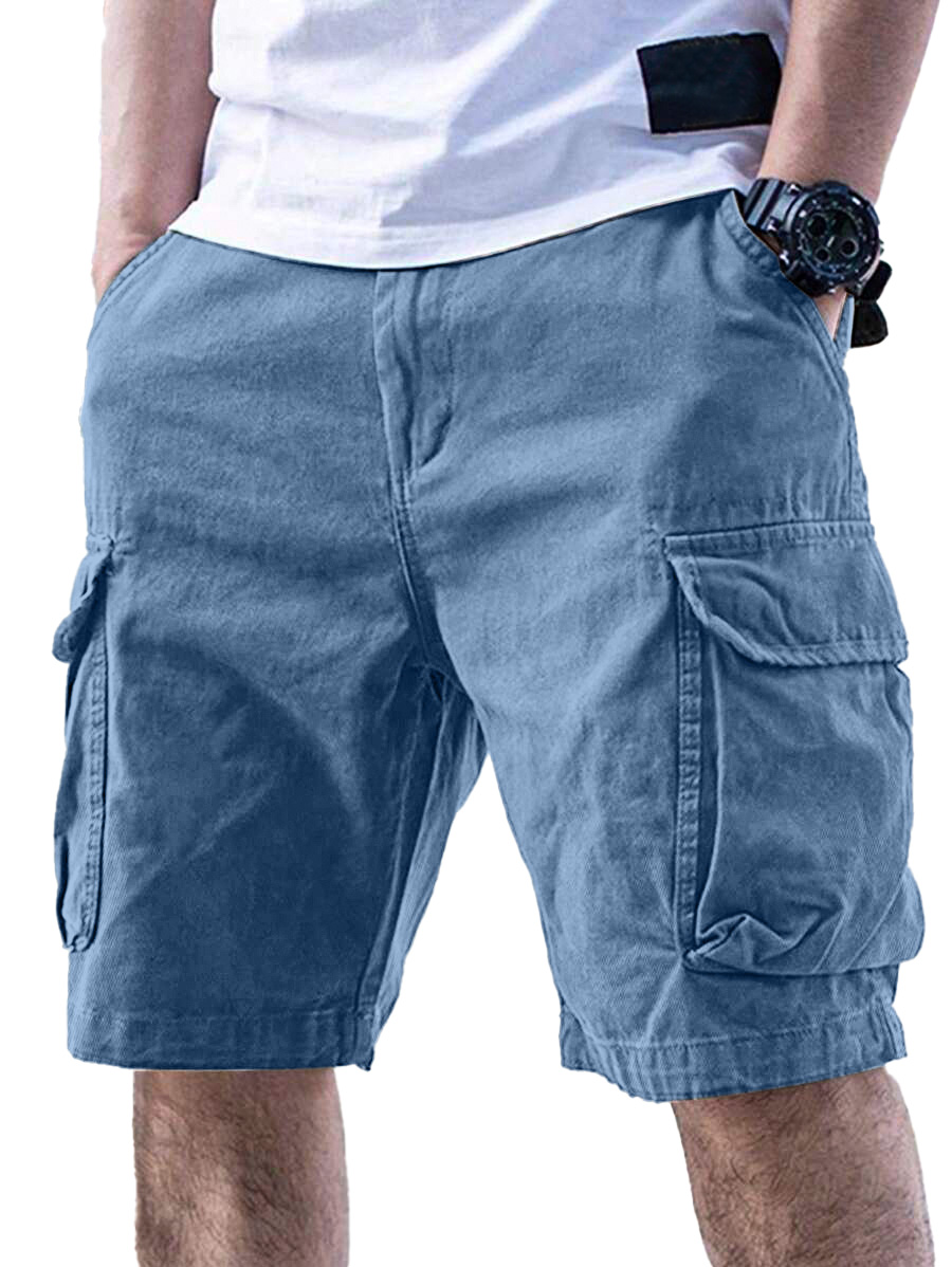 Lässige Herren-Cargoshorts in Unifarben-ZierMode