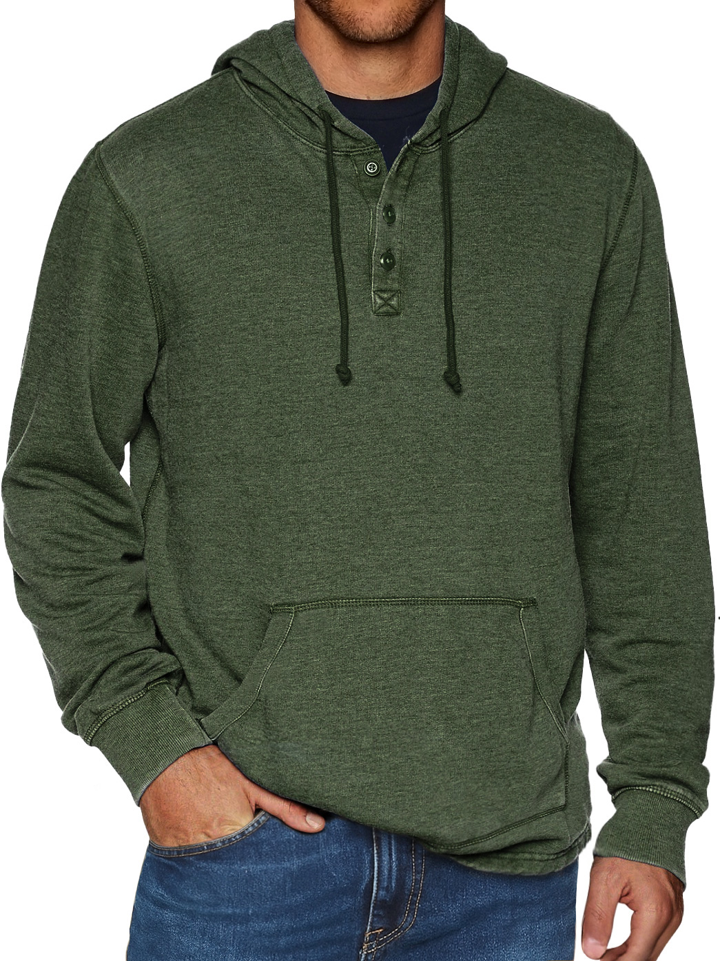 Herren-Alltags-Kapuzenpullover mit Knopfleiste-deurabatt