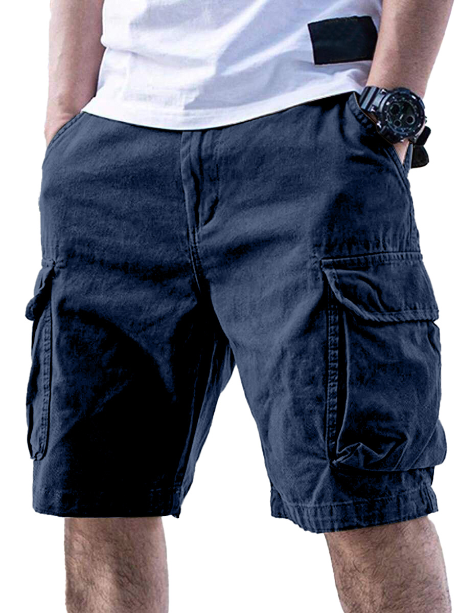 Lässige Herren-Cargoshorts in Unifarben-ZierMode
