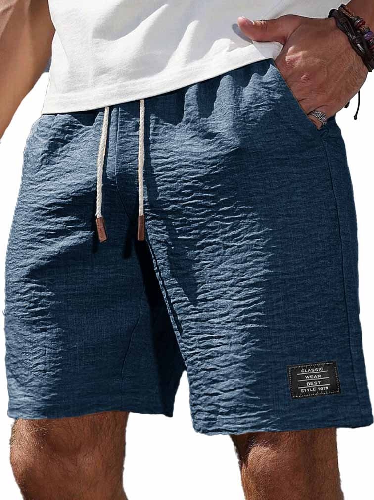 Herrenmode Freizeit tägliche Textur Stoff besticktes Logo Taschen Shorts