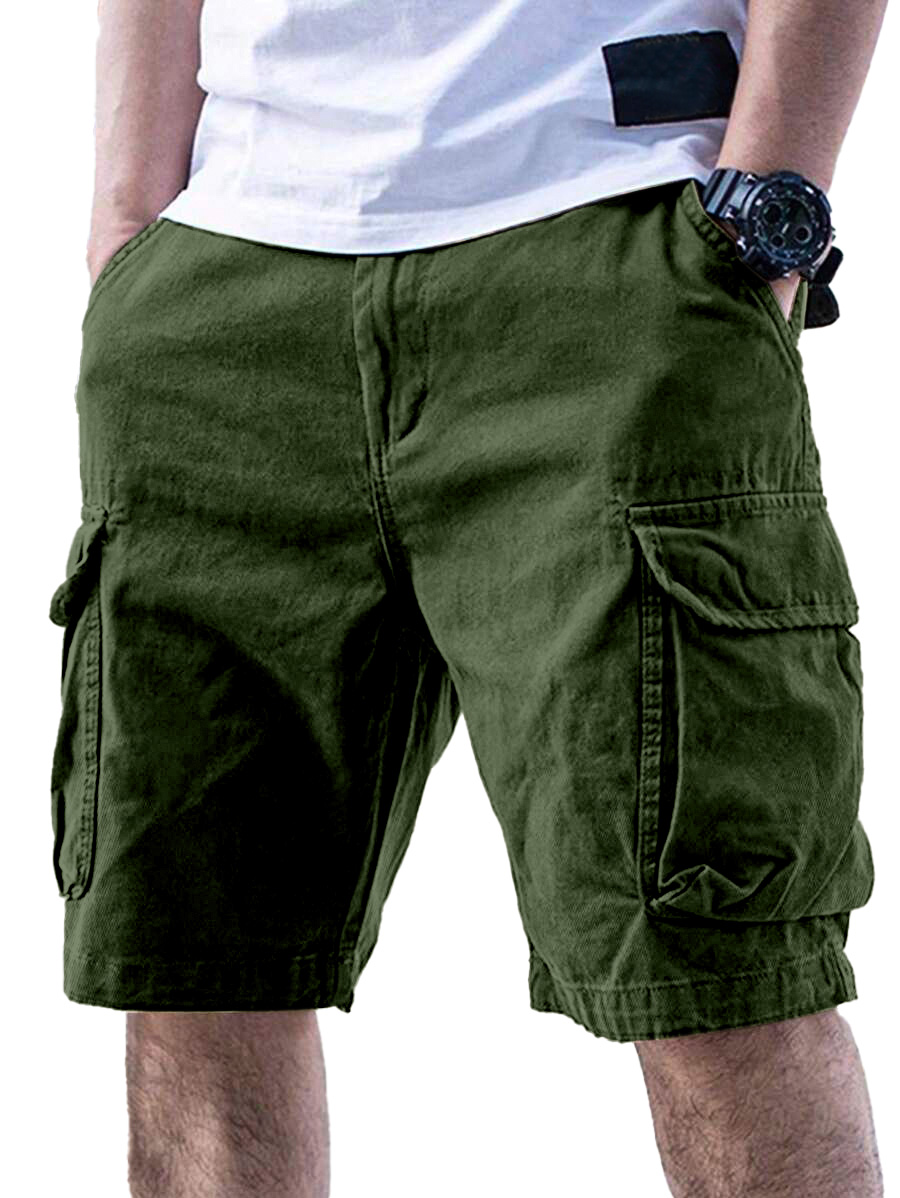 Lässige Herren-Cargoshorts in Unifarben-ZierMode