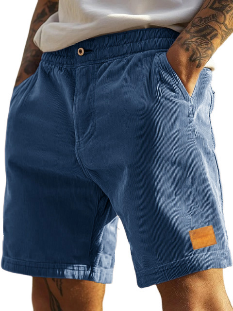 Herrenmode Shorts mit elastischem Bund und gesticktem Logo-ZierMode