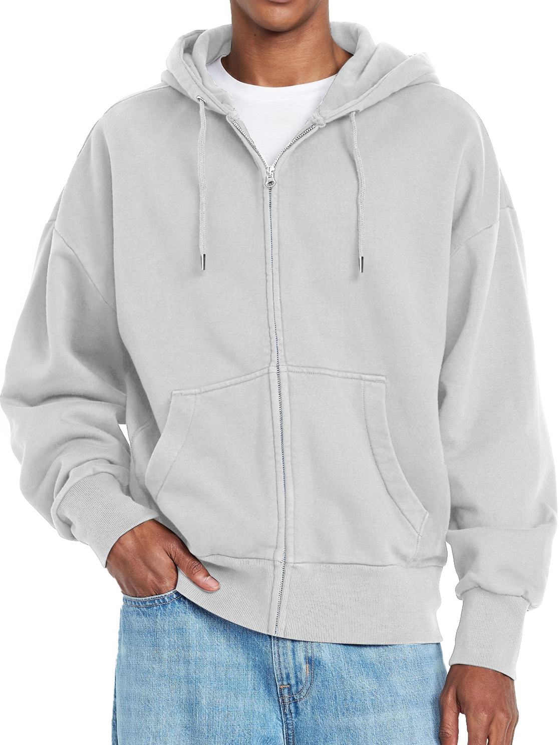 Schlichte, lässige Herren-Kapuzenjacke mit Reißverschluss-deurabatt