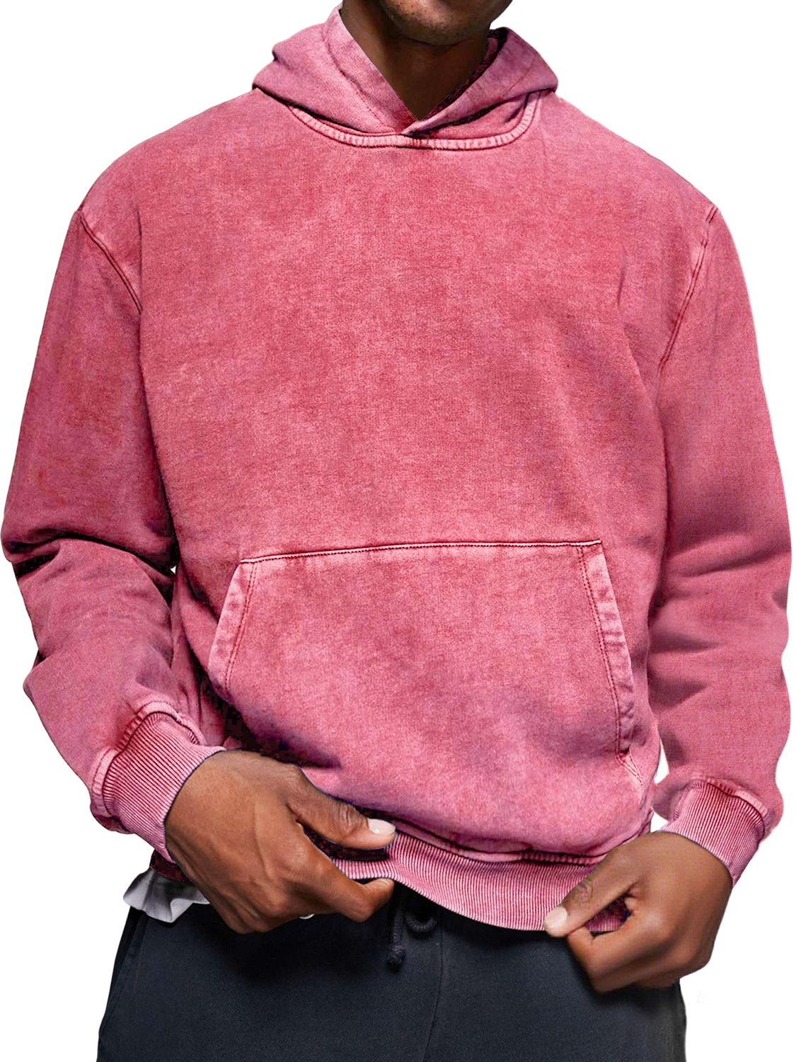 Herren Vintage Distressed Gewaschen Baumwolle Kapuzenpullover-deurabatt