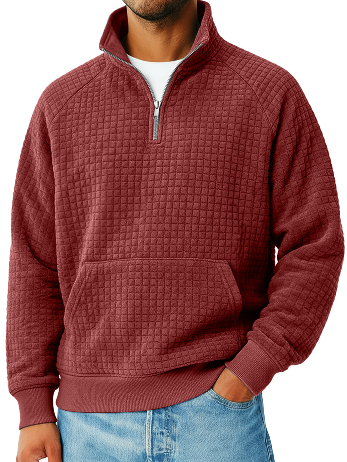 Herren Kleine Karierte Knopf Kapuzen Freizeit Lockere Sweatshirt-deurabatt