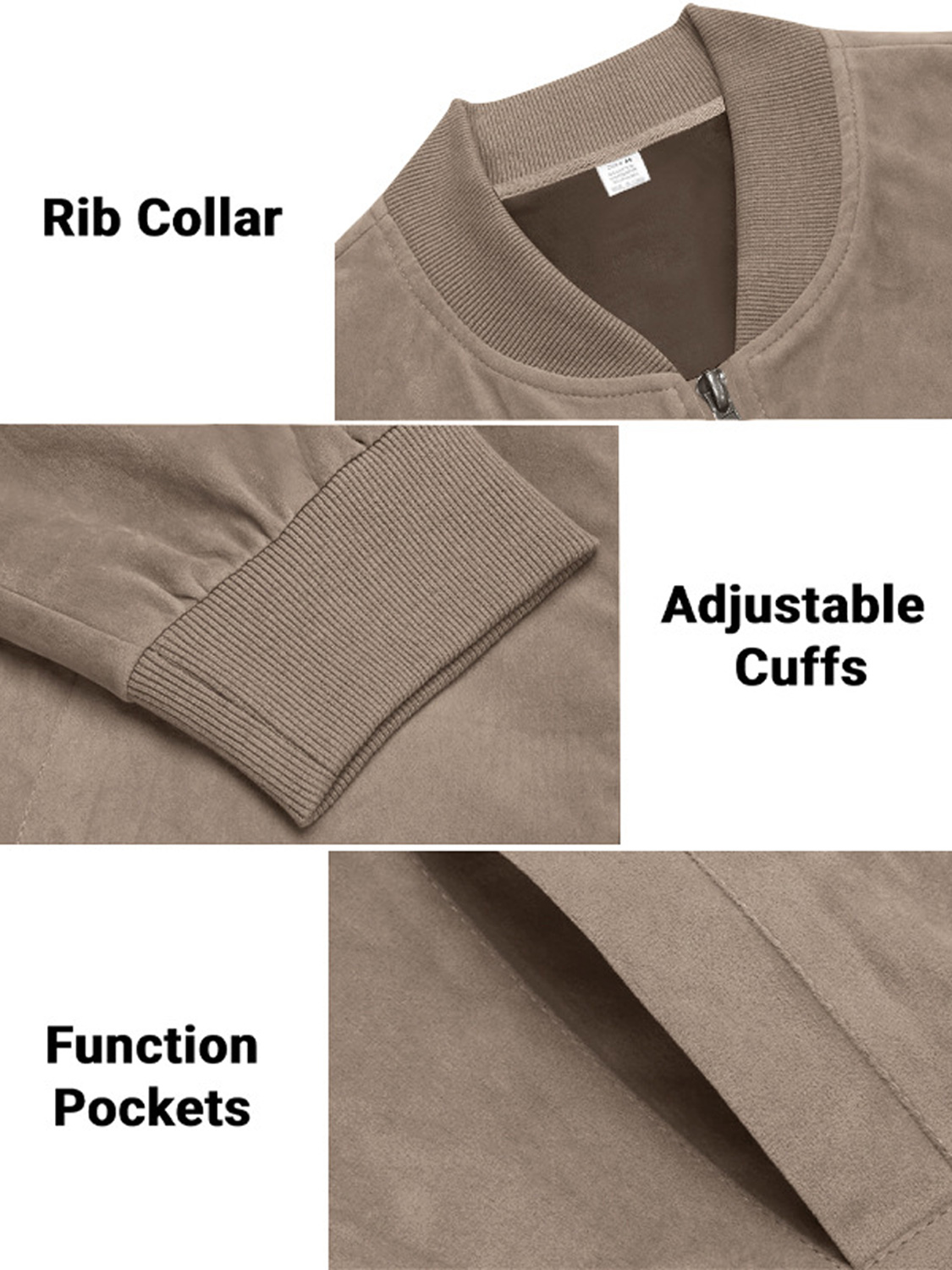 Schlichte Herren-Freizeitjacke aus Wildleder mit Reißverschluss-deurabatt