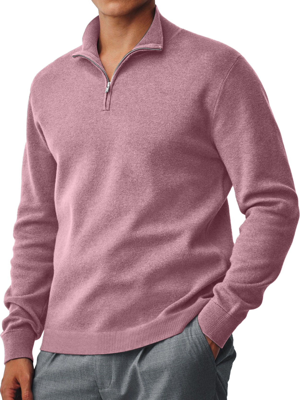 Herren-Strickpullover mit Kragen und Reißverschluss für jeden Tag-deurabatt