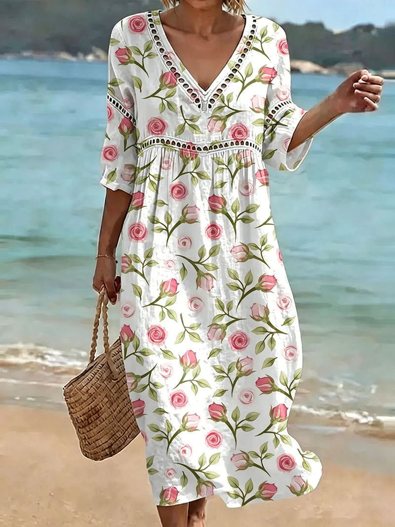 Women's Leisure Vacation Floral Dress