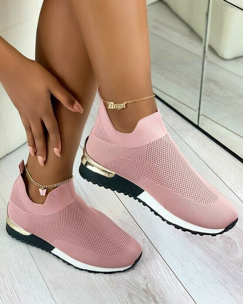 Elegante elastische Slip-On-Flachschuhe-deurabatt