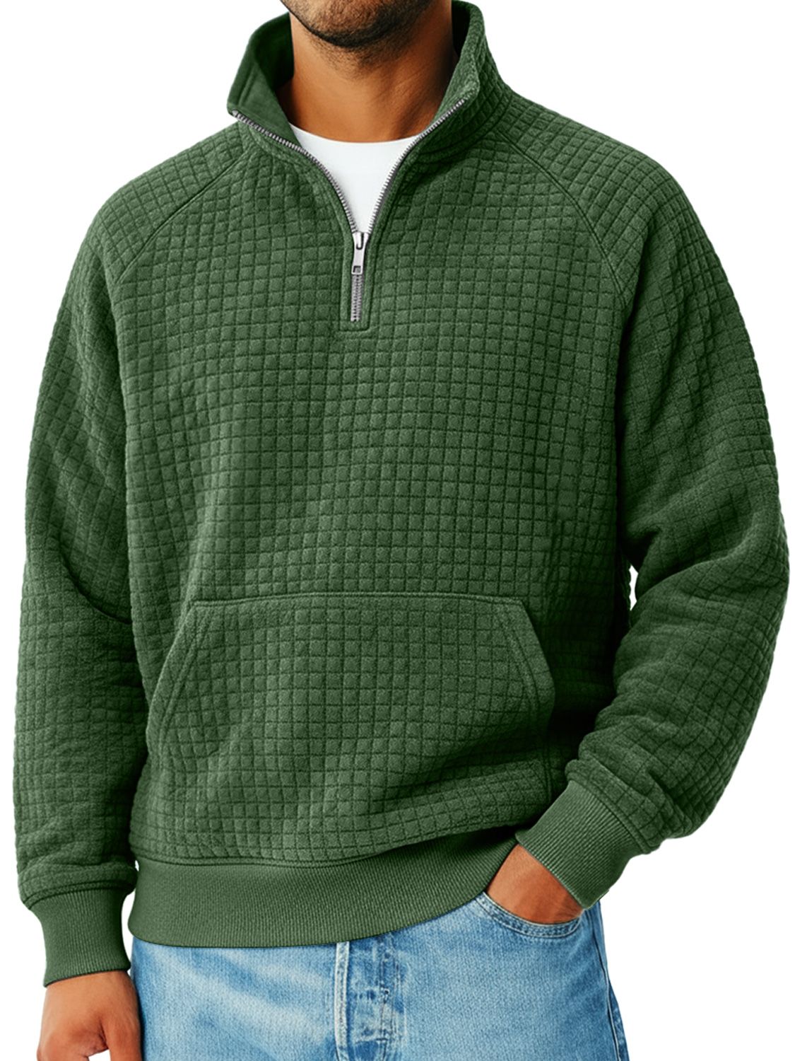 Herren Kleine Karierte Knopf Kapuzen Freizeit Lockere Sweatshirt-deurabatt