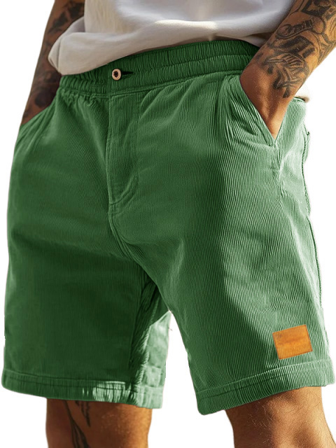 Herrenmode Shorts mit elastischem Bund und gesticktem Logo-ZierMode