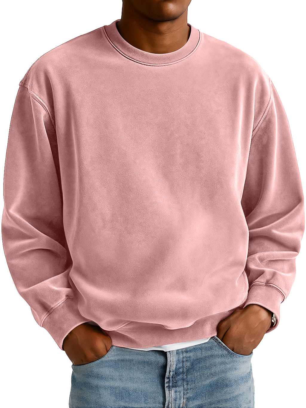 Herren Alltag Wildleder Rundhals Freizeit Komfort Sweatshirt-deurabatt