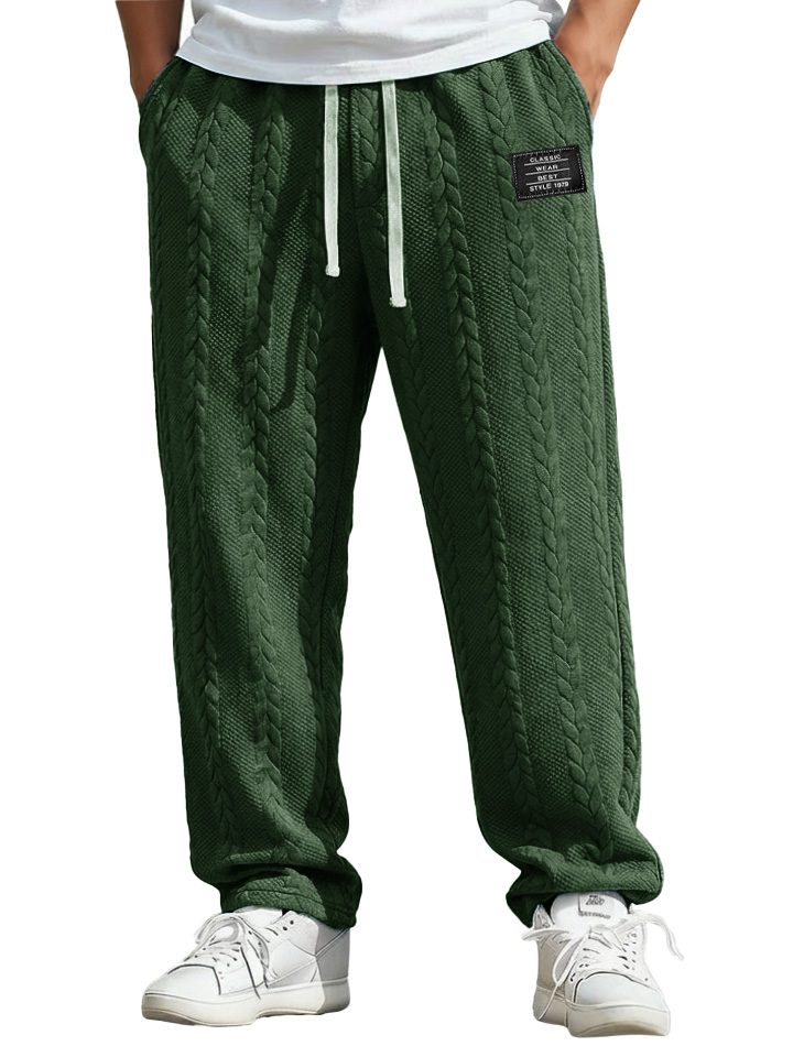 Herren Mode Freizeit Jacquard Stoff Locker sitzende Taschenhose-deurabatt