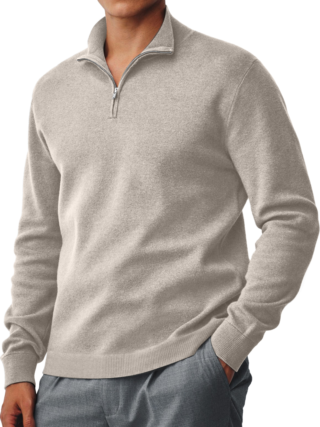 Herren-Strickpullover mit Kragen und Reißverschluss für jeden Tag-deurabatt