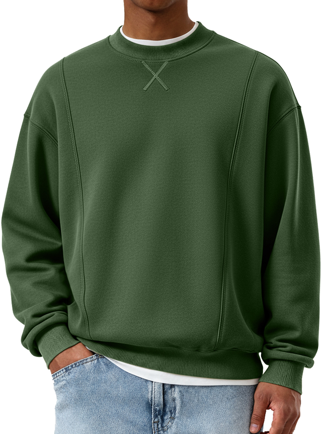 Herren modischer Rundhals-Patchwork-Design lässiger Sweatshirt-deurabatt