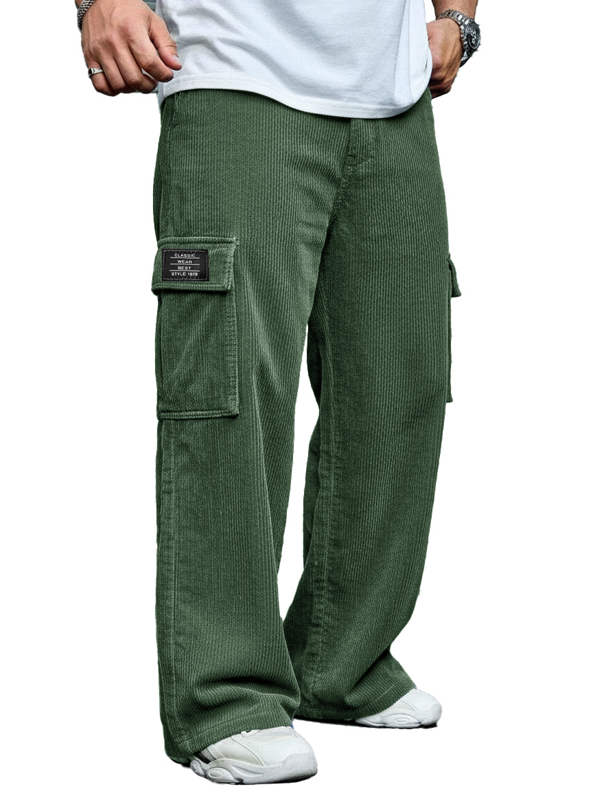 Herren Stilvolle Freizeit Corduroy Tasche Locker sitzende Arbeits Hose-deurabatt
