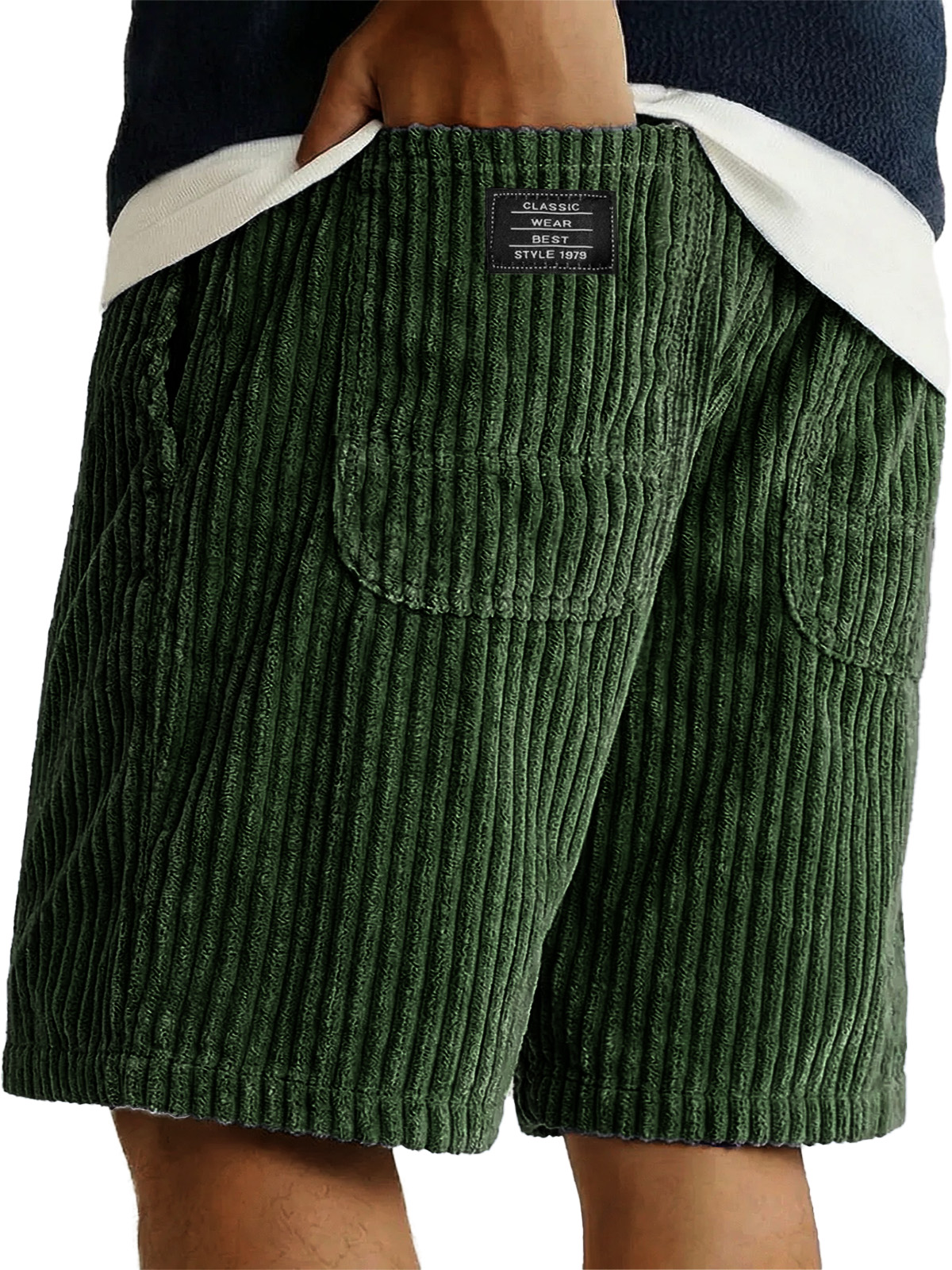 Herren-Retro-Shorts mit doppelter Tasche und lockerem Schnitt-ZierMode