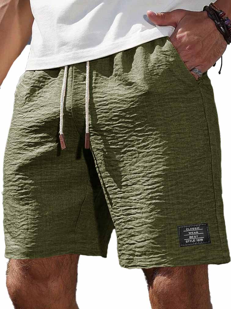 Herrenmode Freizeit tägliche Textur Stoff besticktes Logo Taschen Shorts