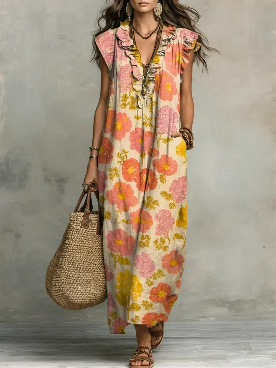 Neues langes Kleid im Bohemian-Stil – lässig, vielseitig und urlaubsreif