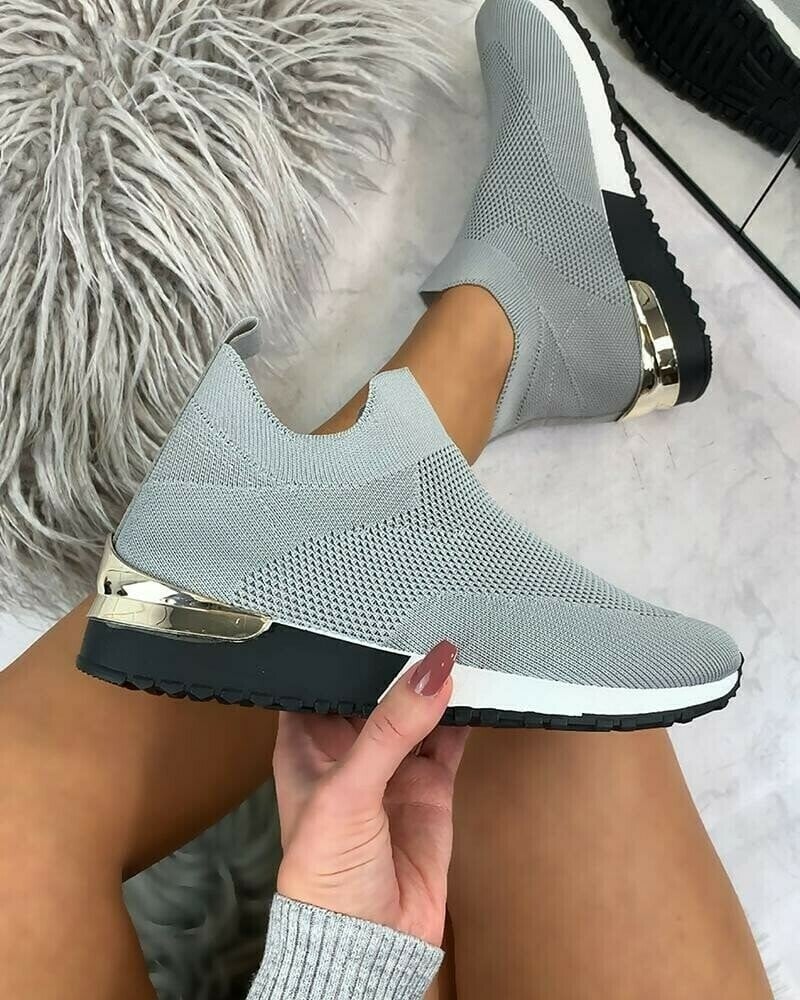 Elegante elastische Slip-On-Flachschuhe-deurabatt