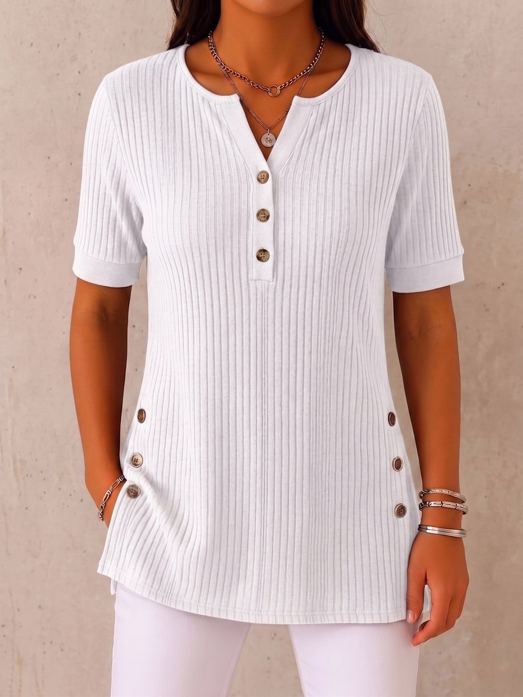 CLEARANCE SALE🔥 The Ultimate Everyday Soft-Ribbed Split-Hem Henley