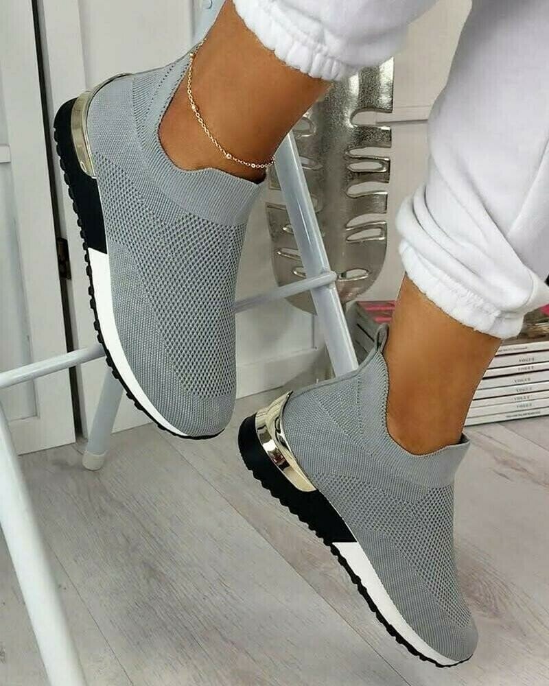 Elegante elastische Slip-On-Flachschuhe-deurabatt