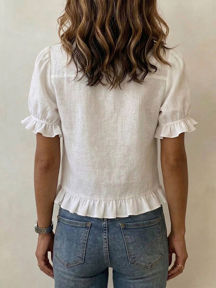 New Arrivals🔥Women’s Ruffle Hem Button-Up Shirt