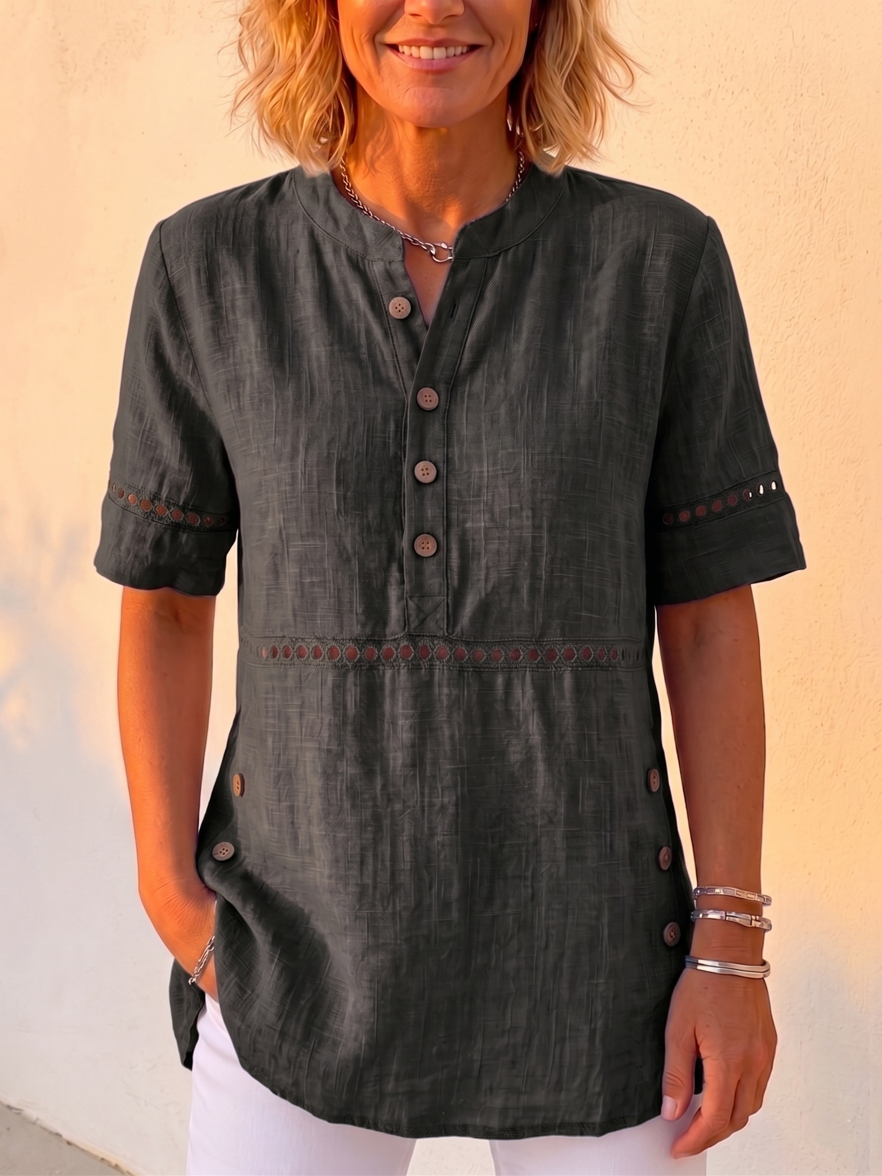 Leinen-Bluse mit Charme: Leicht, kühl, vielseitig-ZierMode