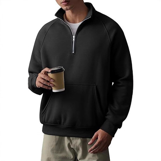 Früher Black Friday 50% Rabatt! - Herren Retro Halb-Reißverschluss Taschen Sweatshirt-deurabatt