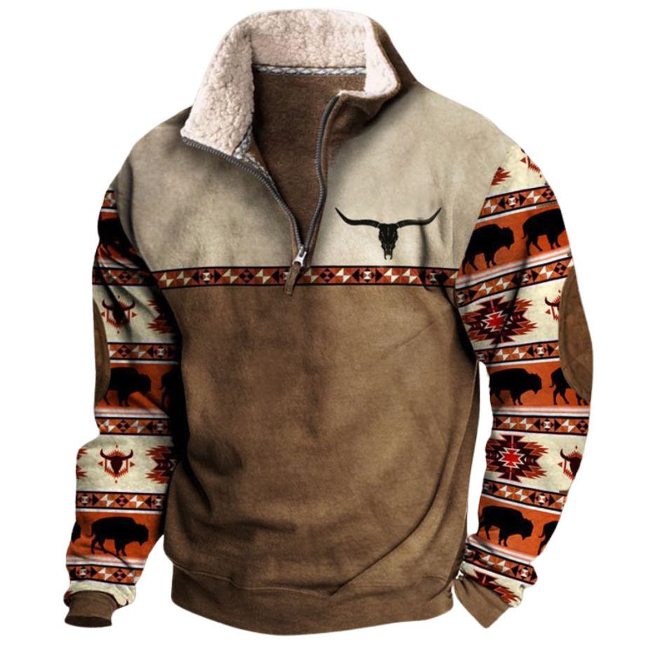 Herren Vintage Western Cowboy Sweatshirt-deurabatt