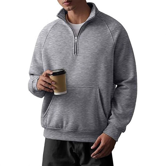 Früher Black Friday 50% Rabatt! - Herren Retro Halb-Reißverschluss Taschen Sweatshirt-deurabatt