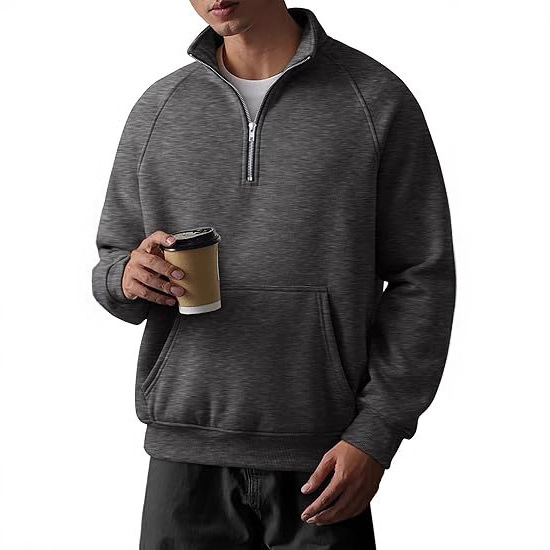 Früher Black Friday 50% Rabatt! - Herren Retro Halb-Reißverschluss Taschen Sweatshirt-deurabatt