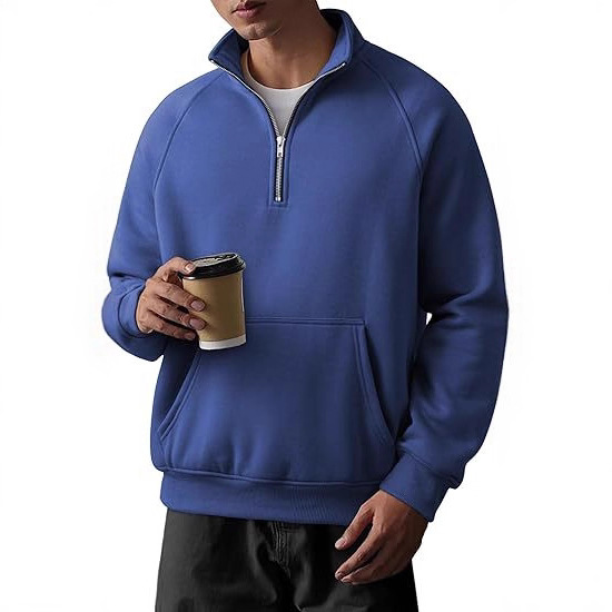 Früher Black Friday 50% Rabatt! - Herren Retro Halb-Reißverschluss Taschen Sweatshirt-deurabatt