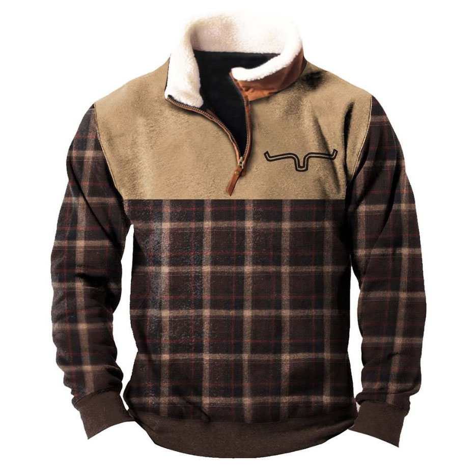 Herren Vintage Western Cowboy Sweatshirt-deurabatt