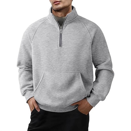 Früher Black Friday 50% Rabatt! - Herren Retro Halb-Reißverschluss Taschen Sweatshirt-deurabatt