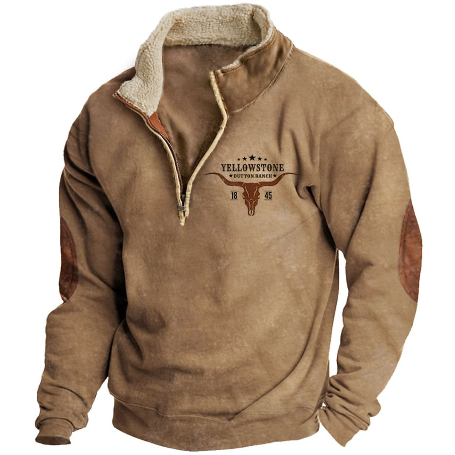 Herren Vintage Western Cowboy Sweatshirt-deurabatt