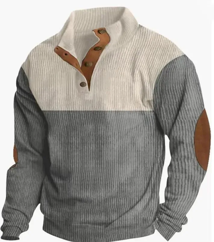 Lässiges Outdoor-Sweatshirt mit Raglanärmeln für Herren und Stehkragen-deurabatt