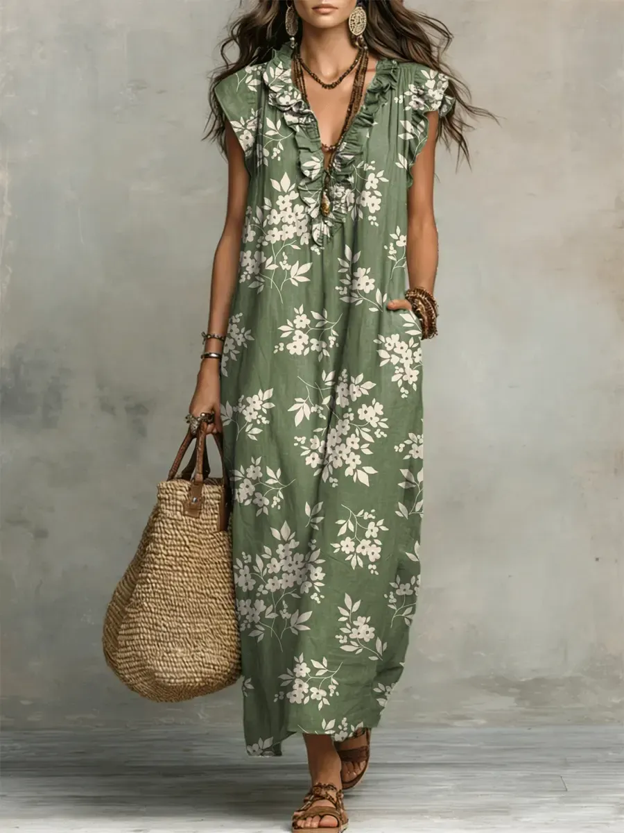 Neues langes Kleid im Bohemian-Stil – lässig, vielseitig und urlaubsreif