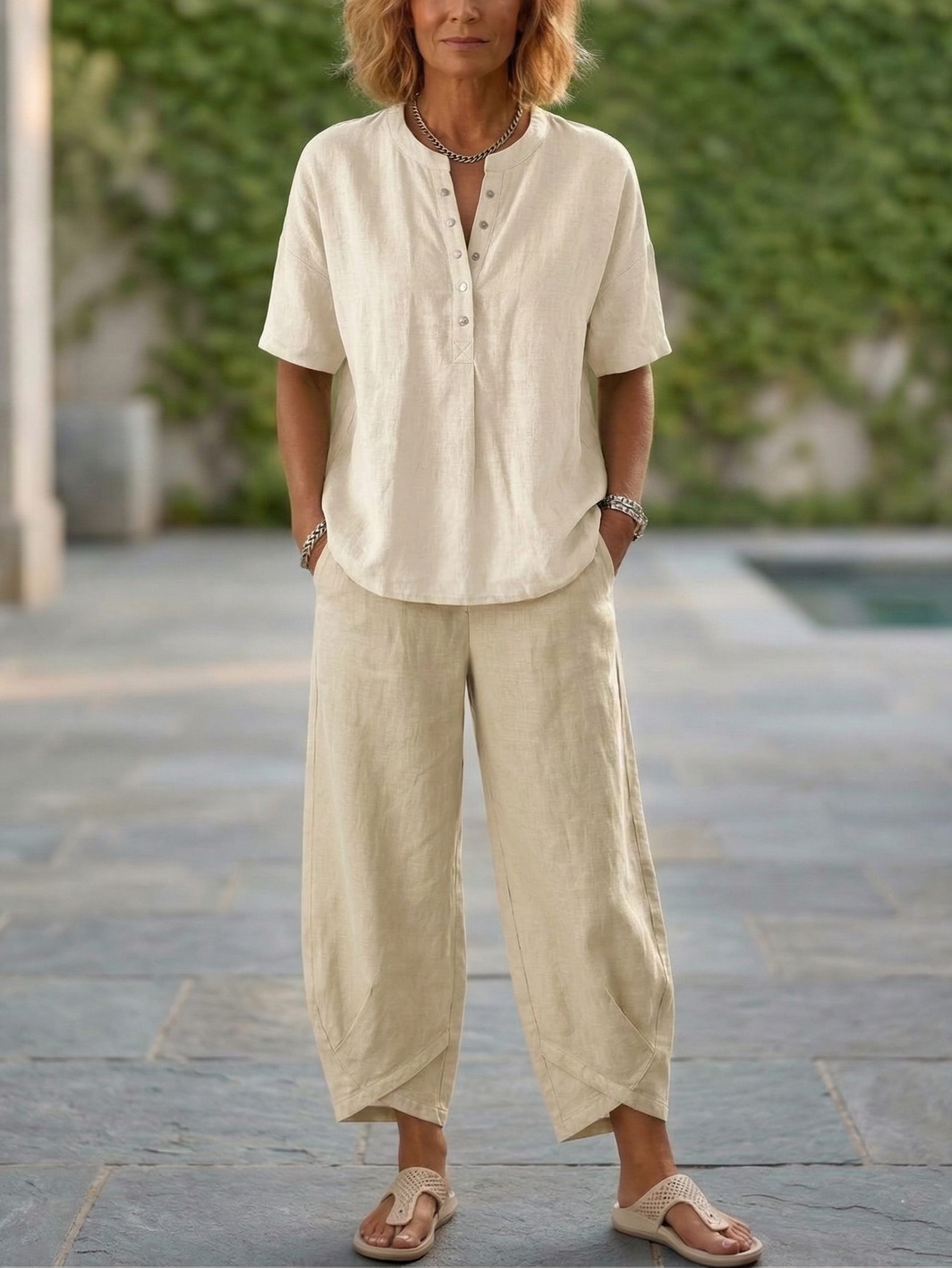 New Arrivals🔥 Cozy Loose-fit Cotton Linen Two-piece Set