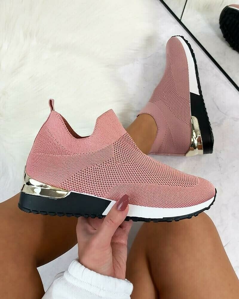 Elegante elastische Slip-On-Flachschuhe-deurabatt