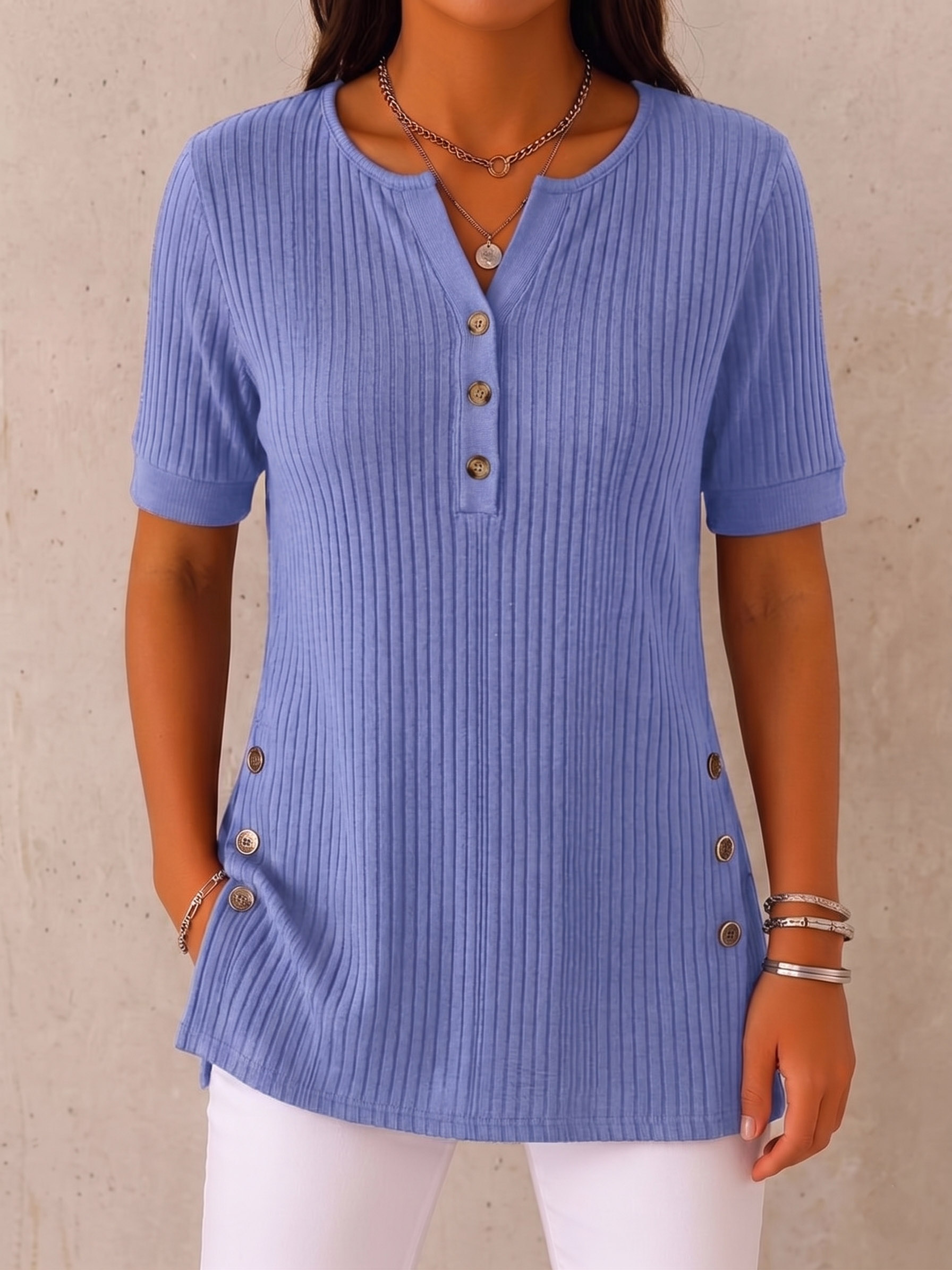 CLEARANCE SALE🔥 The Ultimate Everyday Soft-Ribbed Split-Hem Henley