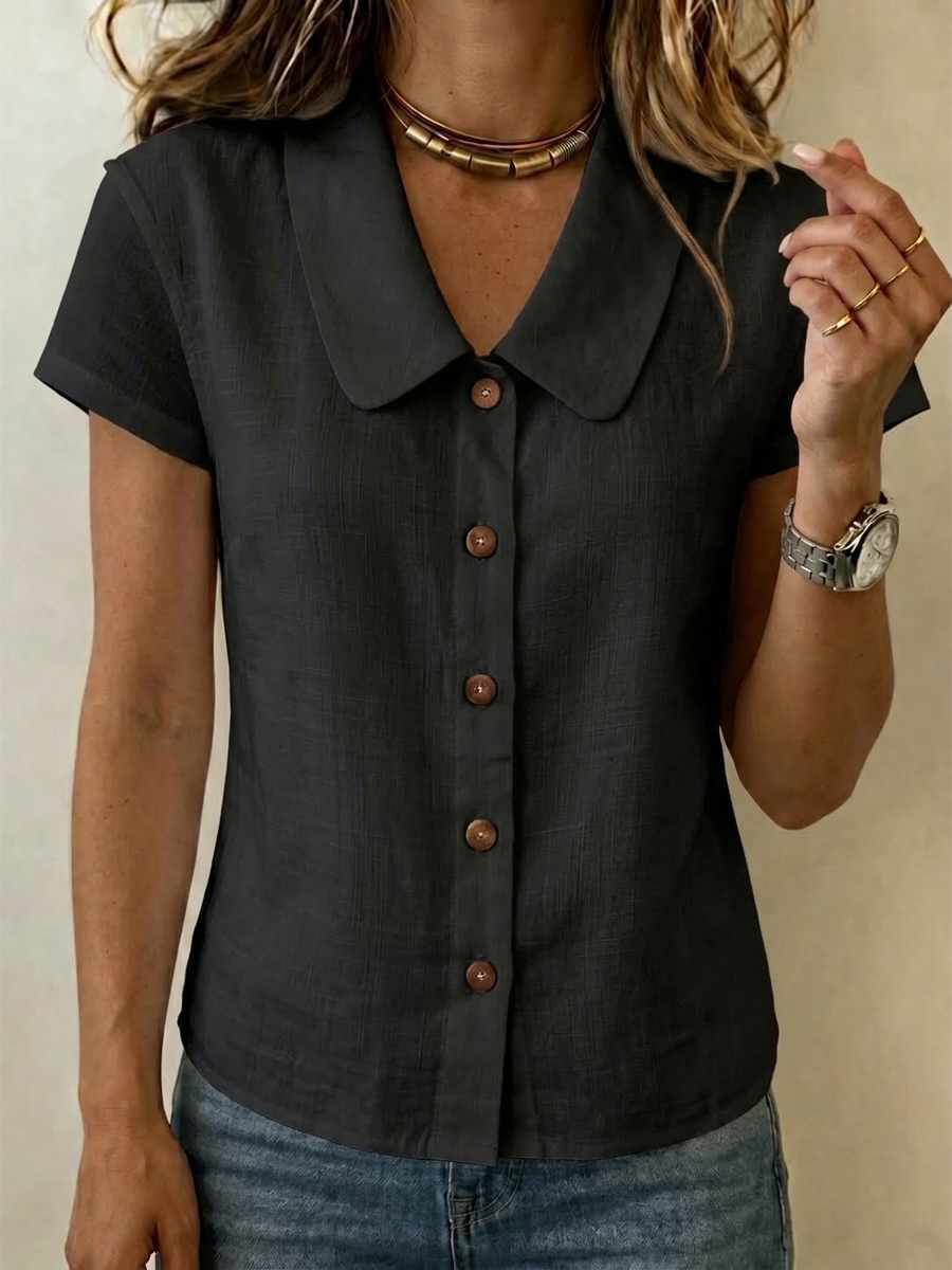 NEW ARRIVALS🔥Women's lapel Short Sleeve Cardigan Top