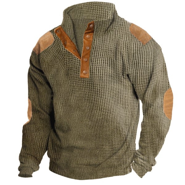 Lässiges Sweatshirt mit Stehkragen und langen Ärmeln für Herren-deurabatt