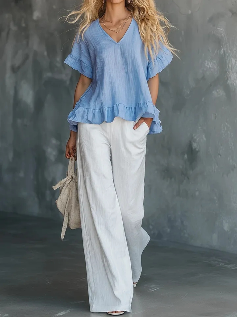 NEW ARRIVALS🔥 Women's Cozy Ruffled Cotton Shirt Top